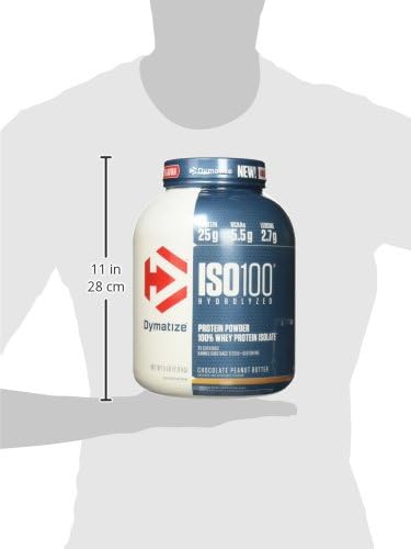 Dymatize ISO100 - 100% Hydrolyzed Whey Protein Isolate - Chocolate Peanut Butter, 5lbs/2.3kg