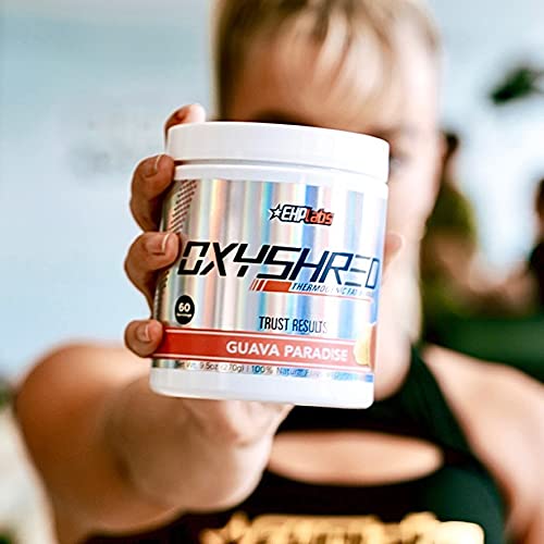 EHPlabs OxyShred Ultra Concentration Shredding Supplement - Clinically Proven, Pre Workout, Promotes Shredding, Natural Energy Boost - Peach Candy Rings, 60 Servings