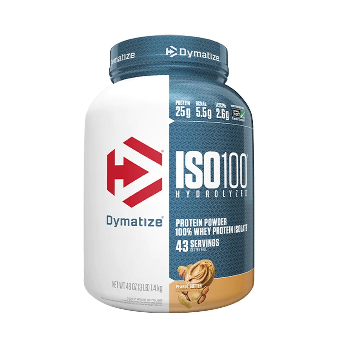 Dymatize ISO100 - 100% Hydrolyzed Whey Protein Isolate - Chocolate Peanut Butter, 5lbs/2.3kg