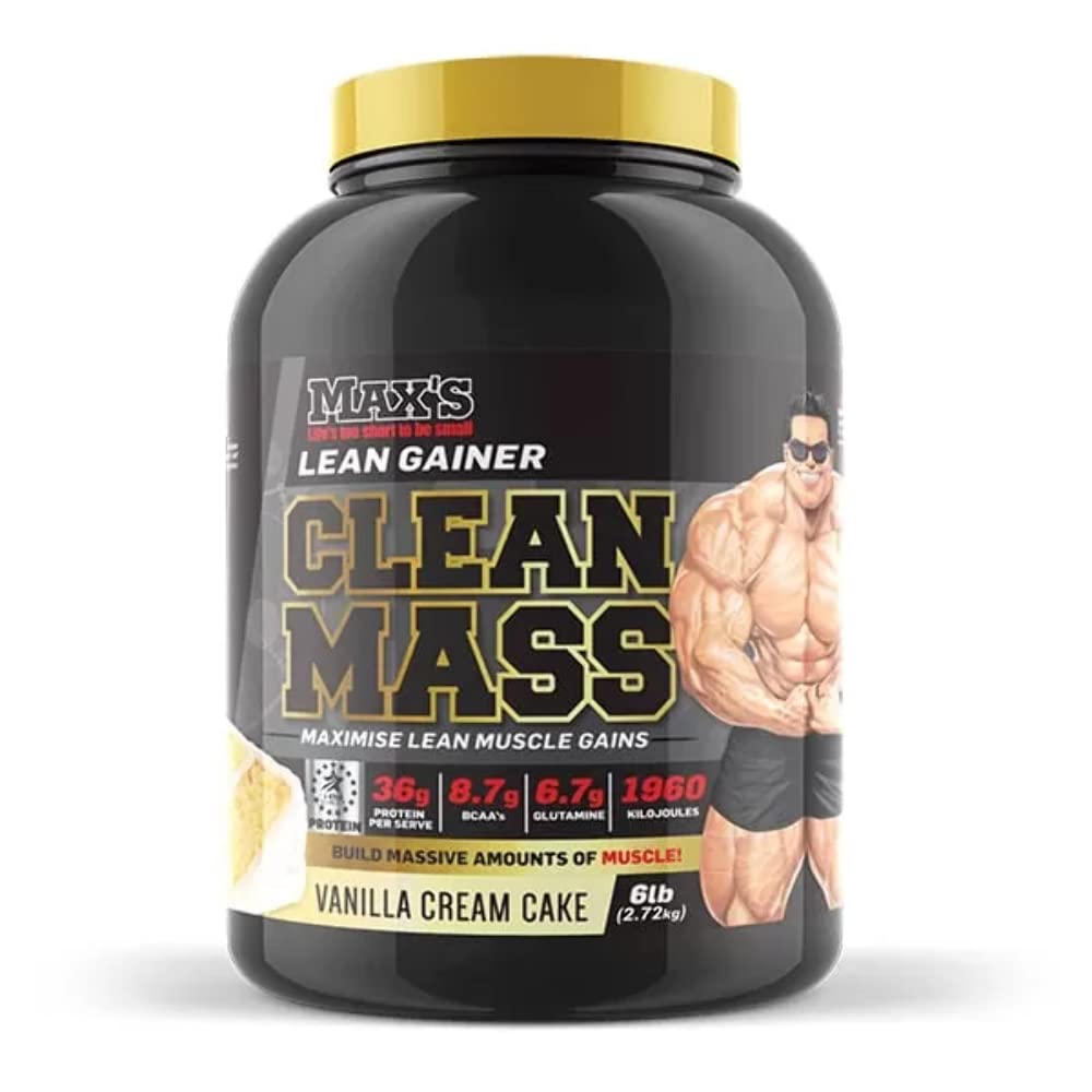 Max's Clean Mass Lean Muscle Gainer Protein Powder, Chocolate Fudge Sunday, 2.72kg