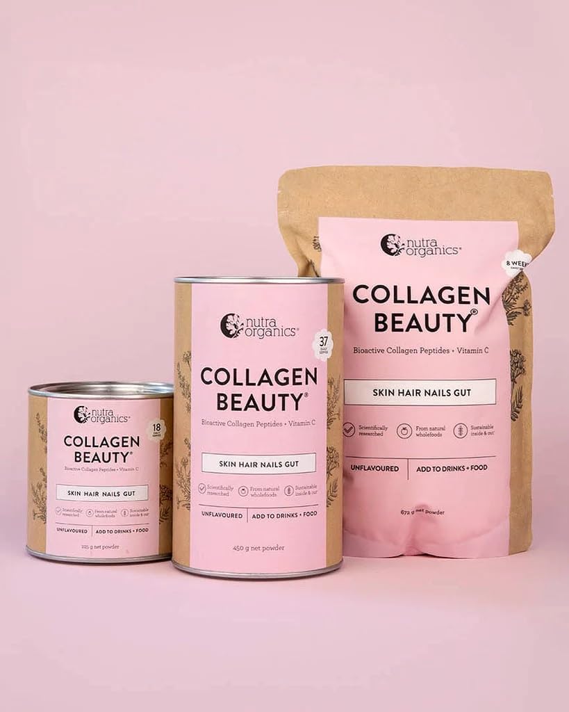 Nutra Organics Collagen Beauty Unflavoured 672g | Anti-Aging Collagen Peptides and Vitamin C | Collagen Powder for Healthy Hair, Nail and Skin (56 Serves)