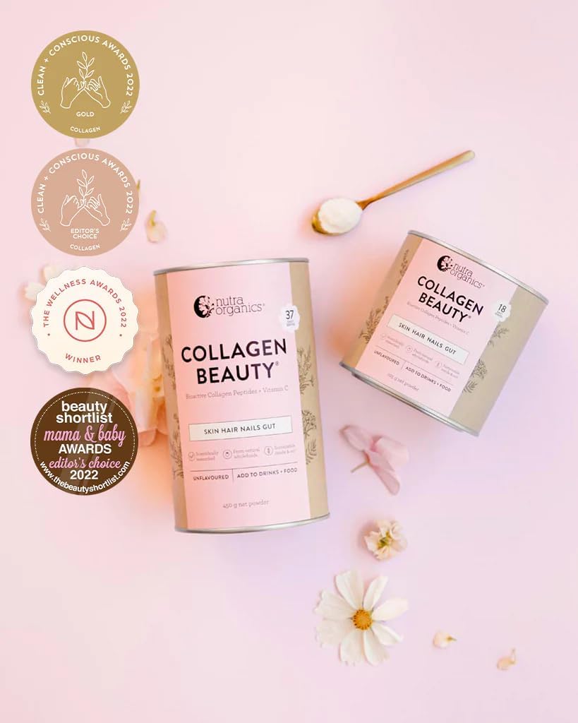 Nutra Organics Collagen Beauty Unflavoured 672g | Anti-Aging Collagen Peptides and Vitamin C | Collagen Powder for Healthy Hair, Nail and Skin (56 Serves)