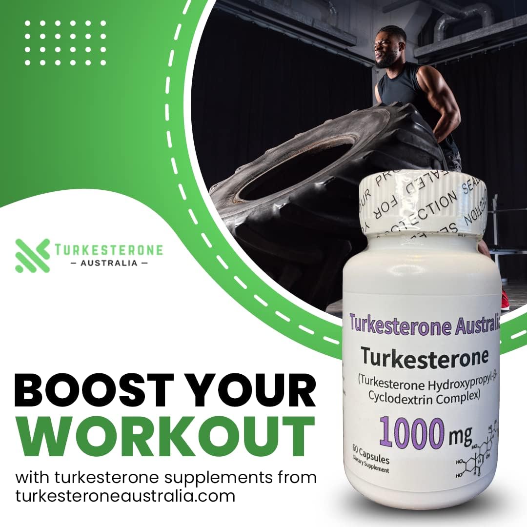 X 2 Turkesterone Australia 1000mg Turkesterone Supplement for Men – 2x60 Capsules Test Booster Muscle Builder Energy Supplement – Natural Ajuga Turkestanica Extract – Maximum Absorption – Made in Australia