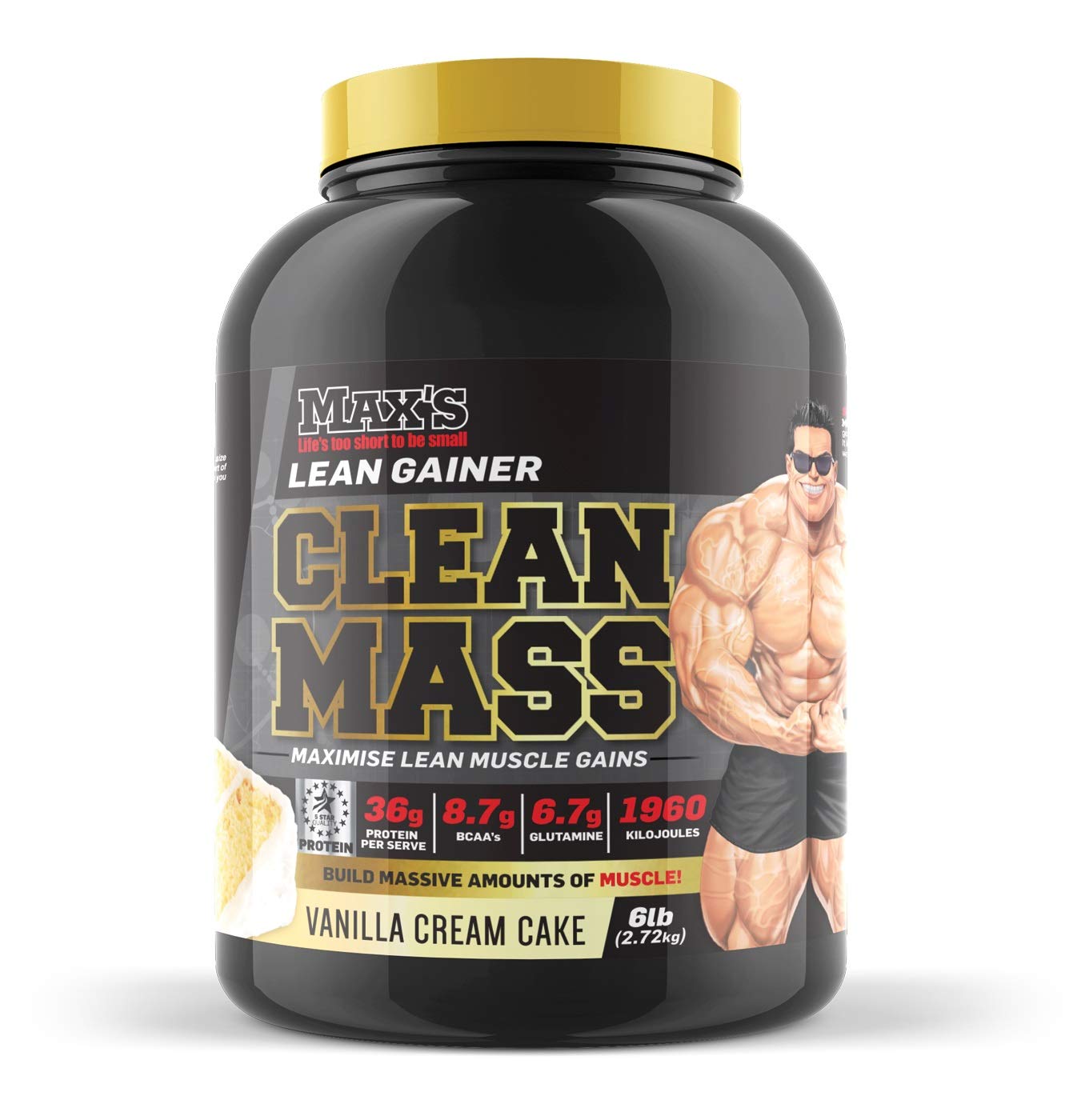 Max's Clean Mass Lean Muscle Gainer Protein Powder, Chocolate Fudge Sunday, 2.72kg