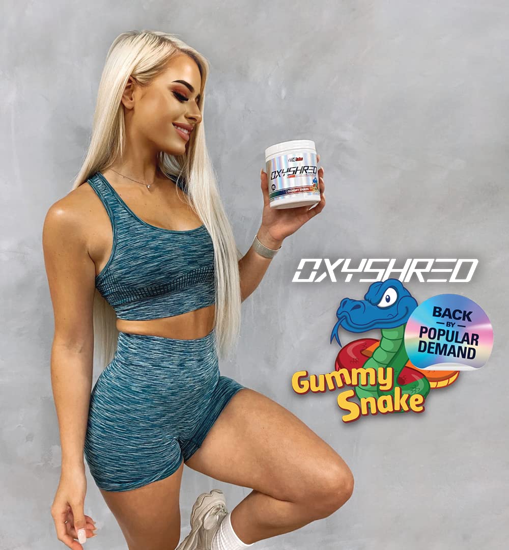 EHPlabs OxyShred Ultra Concentration Shredding Supplement - Clinically Proven, Pre Workout, Promotes Shredding, Natural Energy Boost - Peach Candy Rings, 60 Servings
