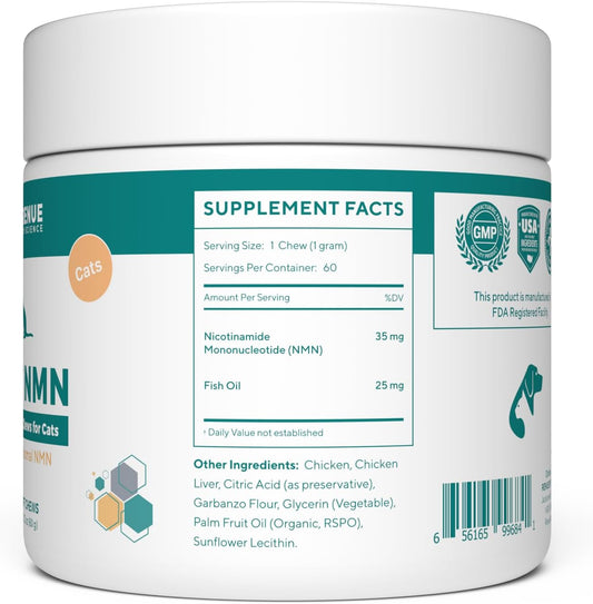 RENUE By Science PET NMN 35mg Longevity Chews for Cats - 60 Soft Chews