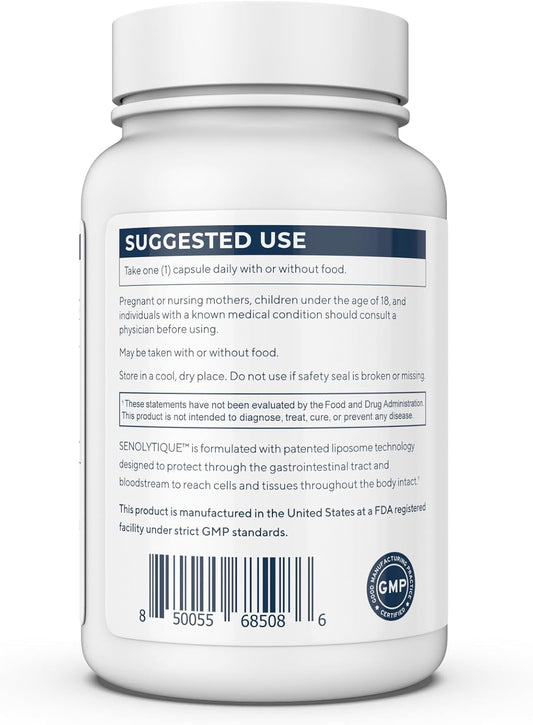 RENUE By Science Senolytique (Senolytic) Liposomal Supplement (Quercetin, Fisetin, Spermidine) - Bioavailable Formula for Increased Absorption - 60 Capsules