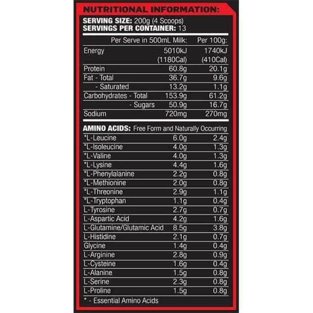 Max's Absolute Mass - Bulk Gainer Vanilla Ice Cream 6lb