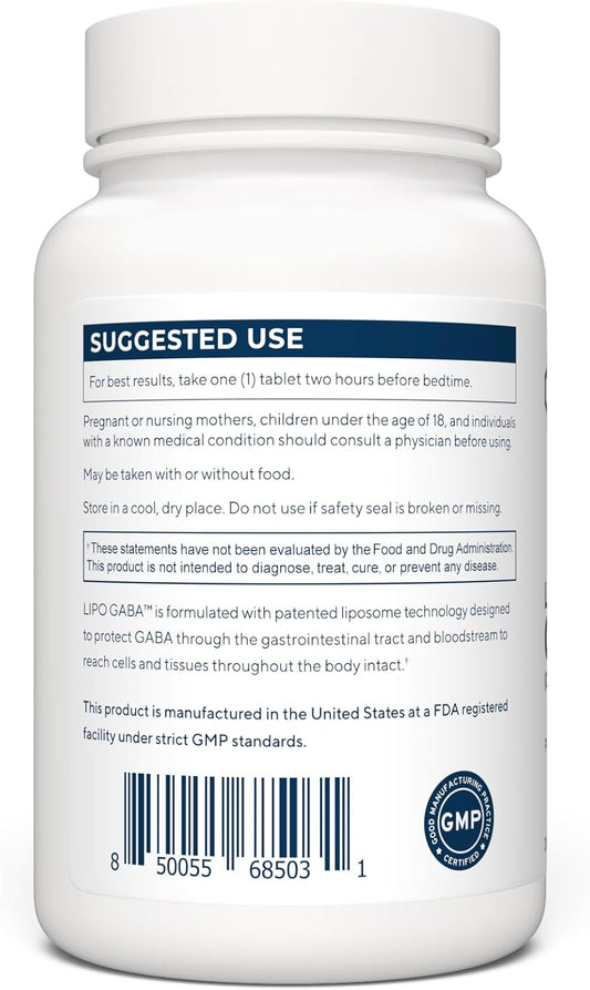 RENUE By Science GABA (Liposomal) - Bioavailable Formula for Increased Absorption - 90 Capsules