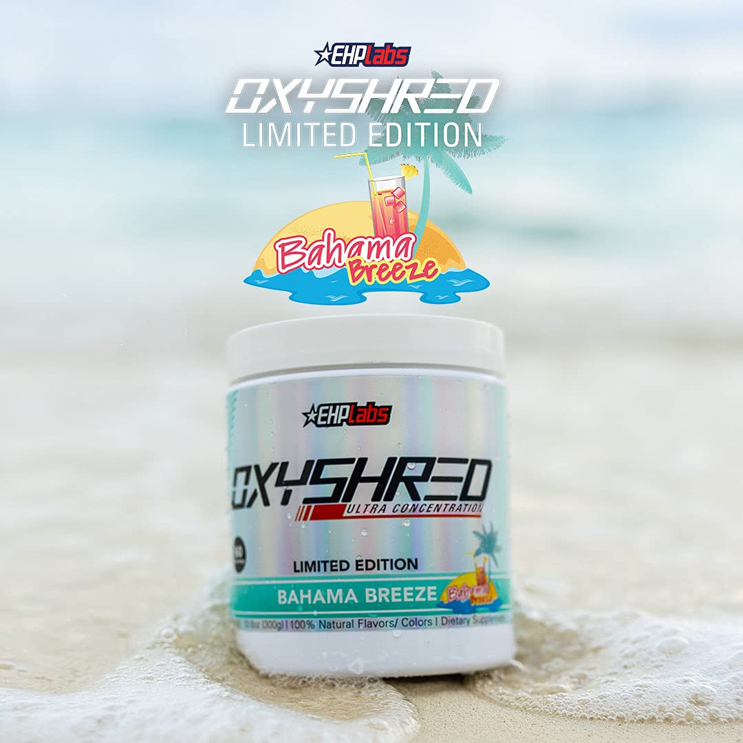 EHPlabs OxyShred Ultra Concentration Shredding Supplement - Clinically Proven, Pre Workout, Promotes Shredding, Natural Energy Boost - Peach Candy Rings, 60 Servings