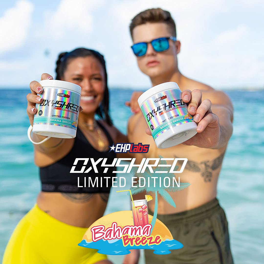 EHPlabs OxyShred Ultra Concentration Shredding Supplement - Clinically Proven, Pre Workout, Promotes Shredding, Natural Energy Boost - Peach Candy Rings, 60 Servings