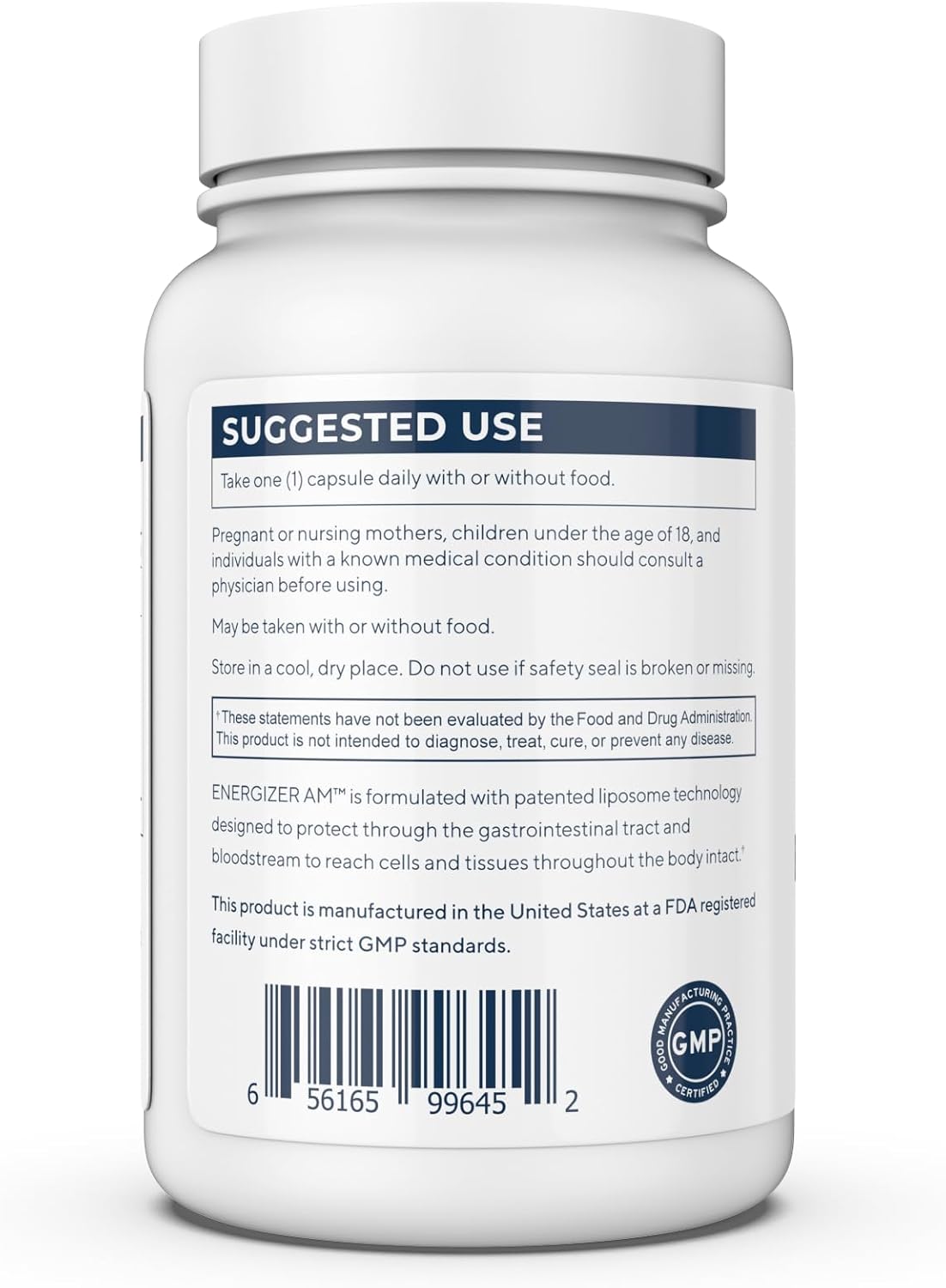 RENUE By Science Energizer AM (Liposomal) Supplement (Hesperidin, Trans-Resveratrol, Green Tea Extract) - Bioavailable Formula for Increased Absorption - 60 Capsules