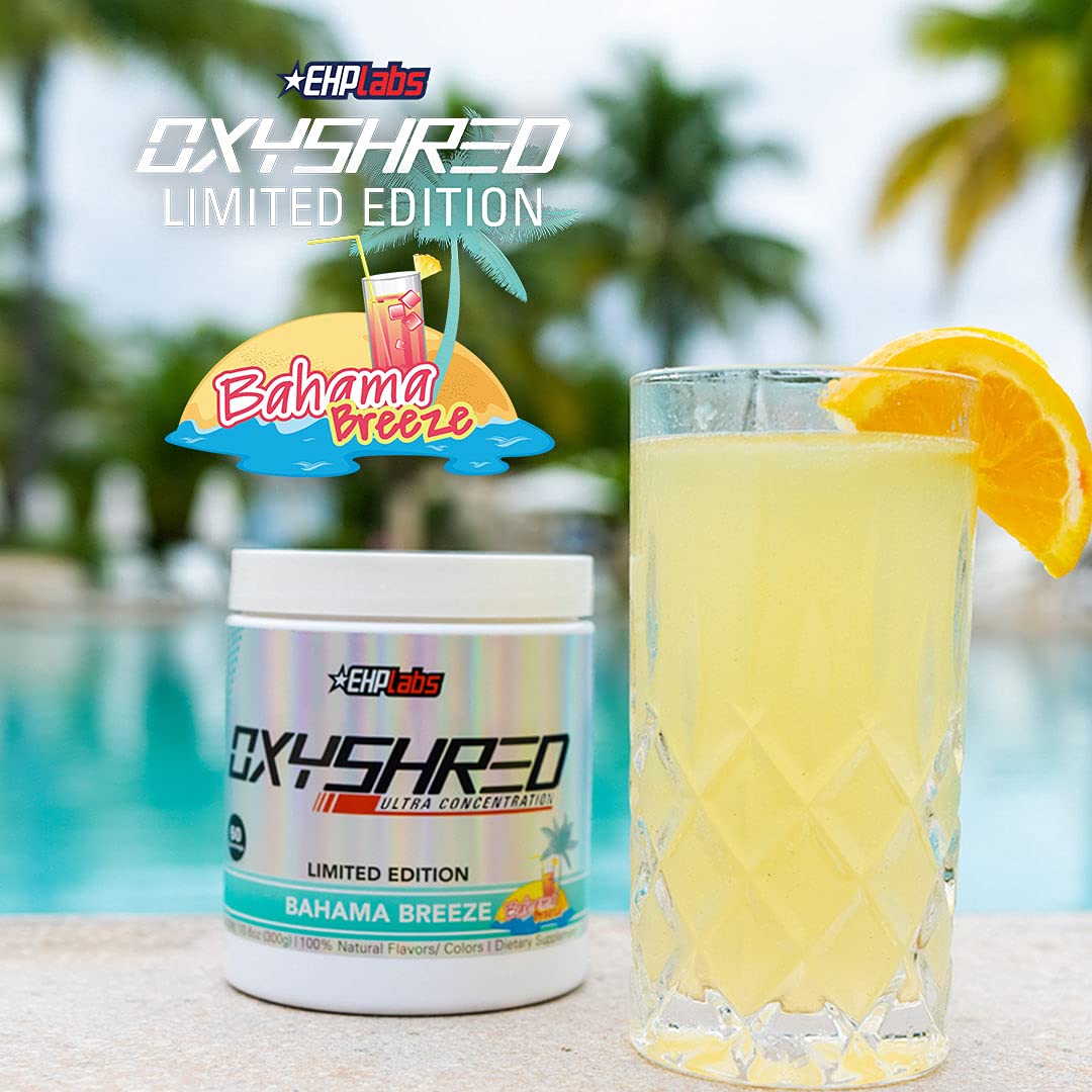 EHPlabs OxyShred Ultra Concentration Shredding Supplement - Clinically Proven, Pre Workout, Promotes Shredding, Natural Energy Boost - Peach Candy Rings, 60 Servings