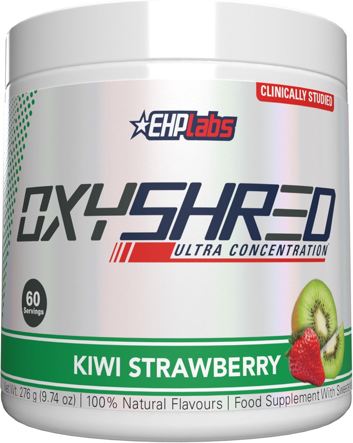 EHPlabs OxyShred Ultra Concentration Shredding Supplement - Clinically Proven, Pre Workout, Promotes Shredding, Natural Energy Boost - Peach Candy Rings, 60 Servings