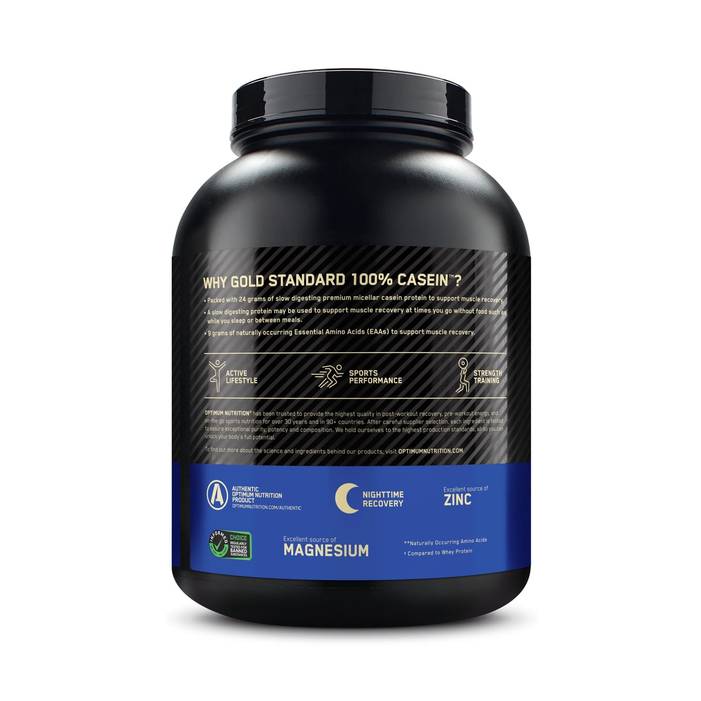 OPTIMUM NUTRITION Gold Standard 100% Casein Protein Powder, Chocolate Supreme Flavour, 1.82kg