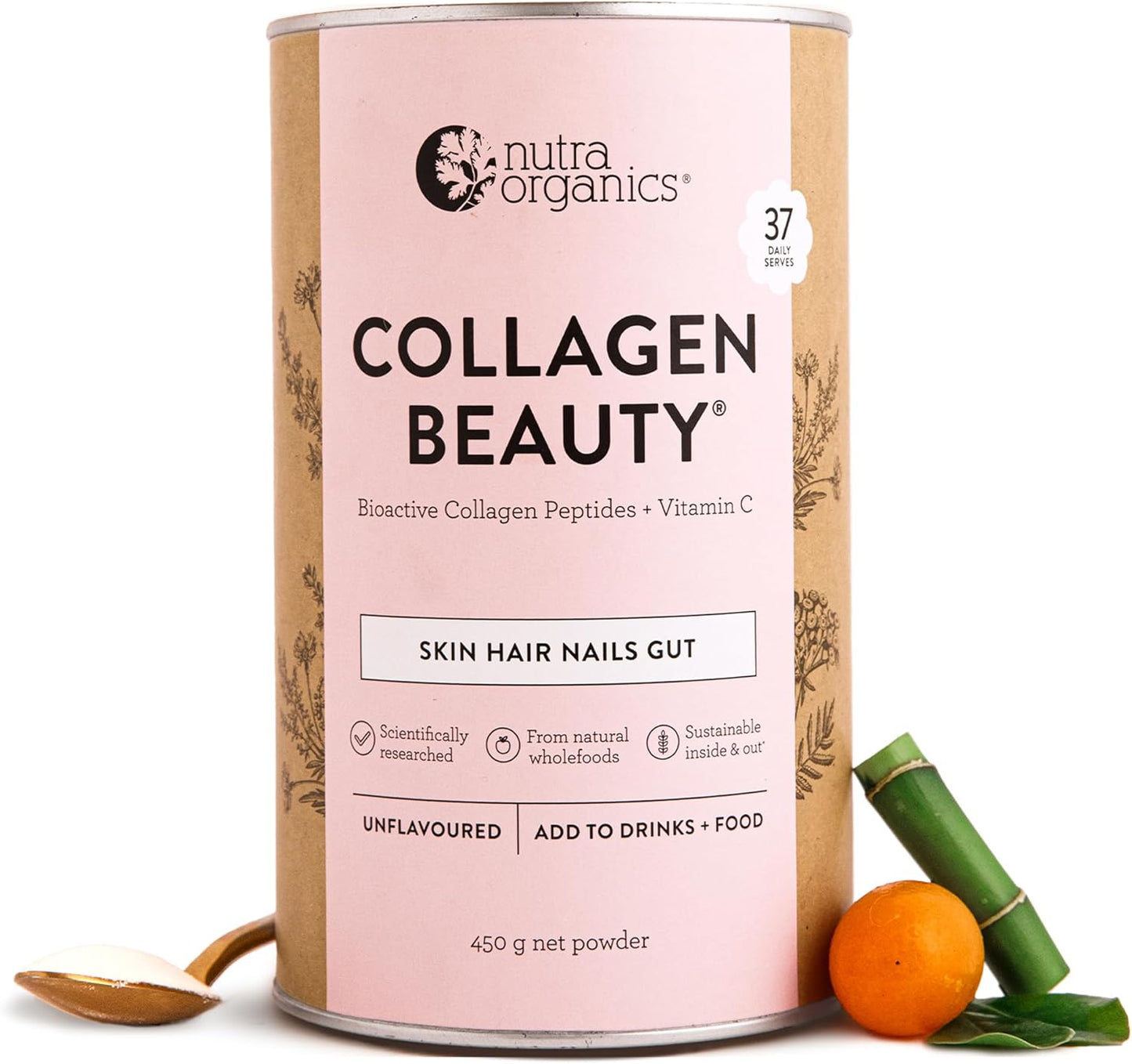 Nutra Organics Collagen Beauty Unflavoured 672g | Anti-Aging Collagen Peptides and Vitamin C | Collagen Powder for Healthy Hair, Nail and Skin (56 Serves)