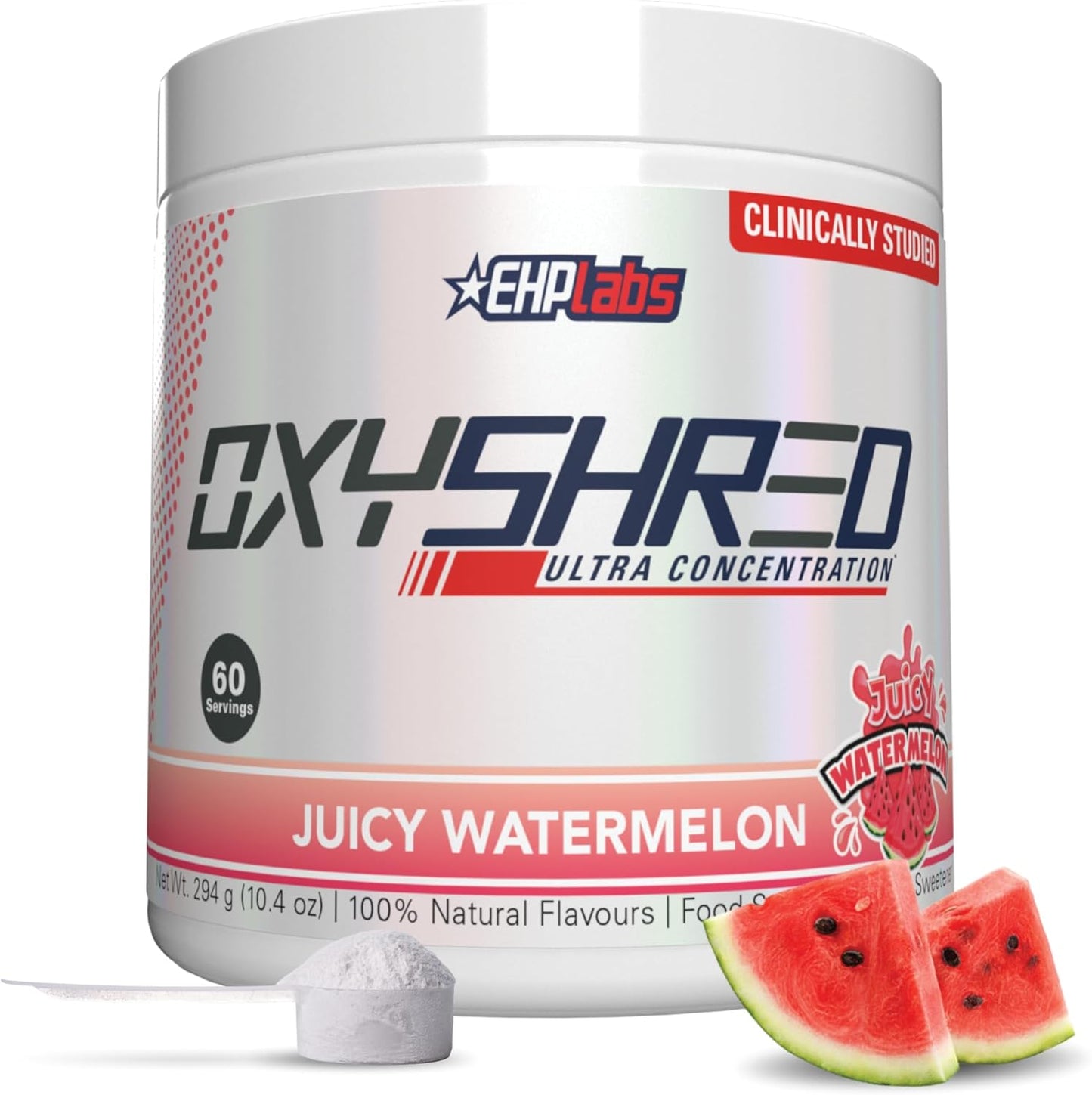 EHPlabs OxyShred Ultra Concentration Shredding Supplement - Clinically Proven, Pre Workout, Promotes Shredding, Natural Energy Boost - Peach Candy Rings, 60 Servings