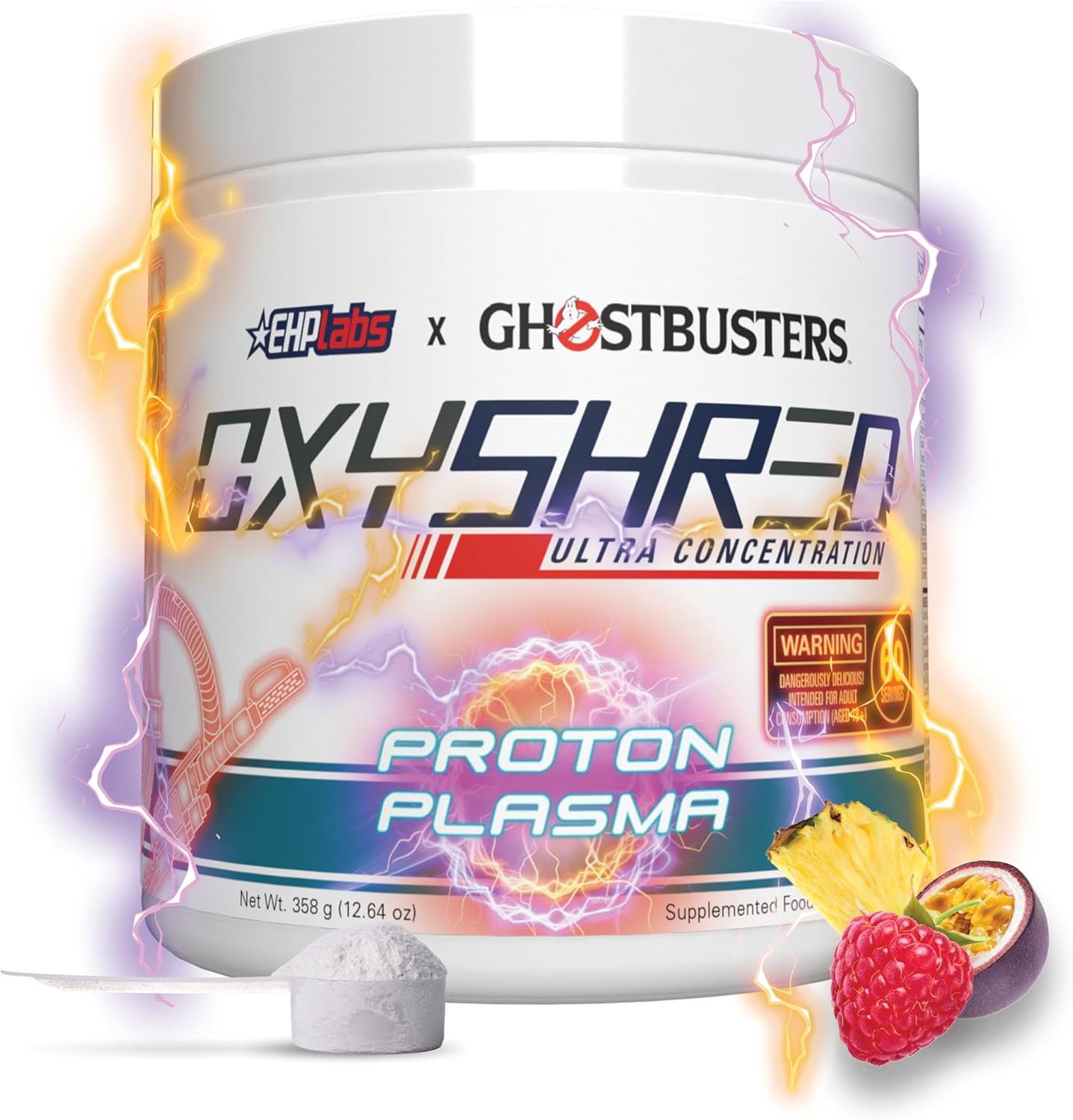 EHPlabs OxyShred Ultra Concentration Shredding Supplement - Clinically Proven, Pre Workout, Promotes Shredding, Natural Energy Boost - Peach Candy Rings, 60 Servings