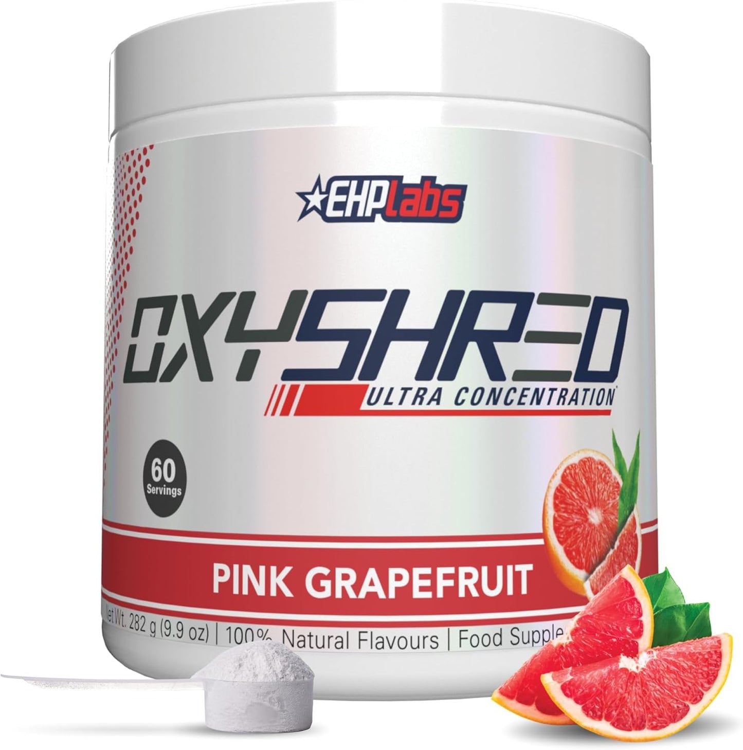 EHPlabs OxyShred Ultra Concentration Shredding Supplement - Clinically Proven, Pre Workout, Promotes Shredding, Natural Energy Boost - Peach Candy Rings, 60 Servings