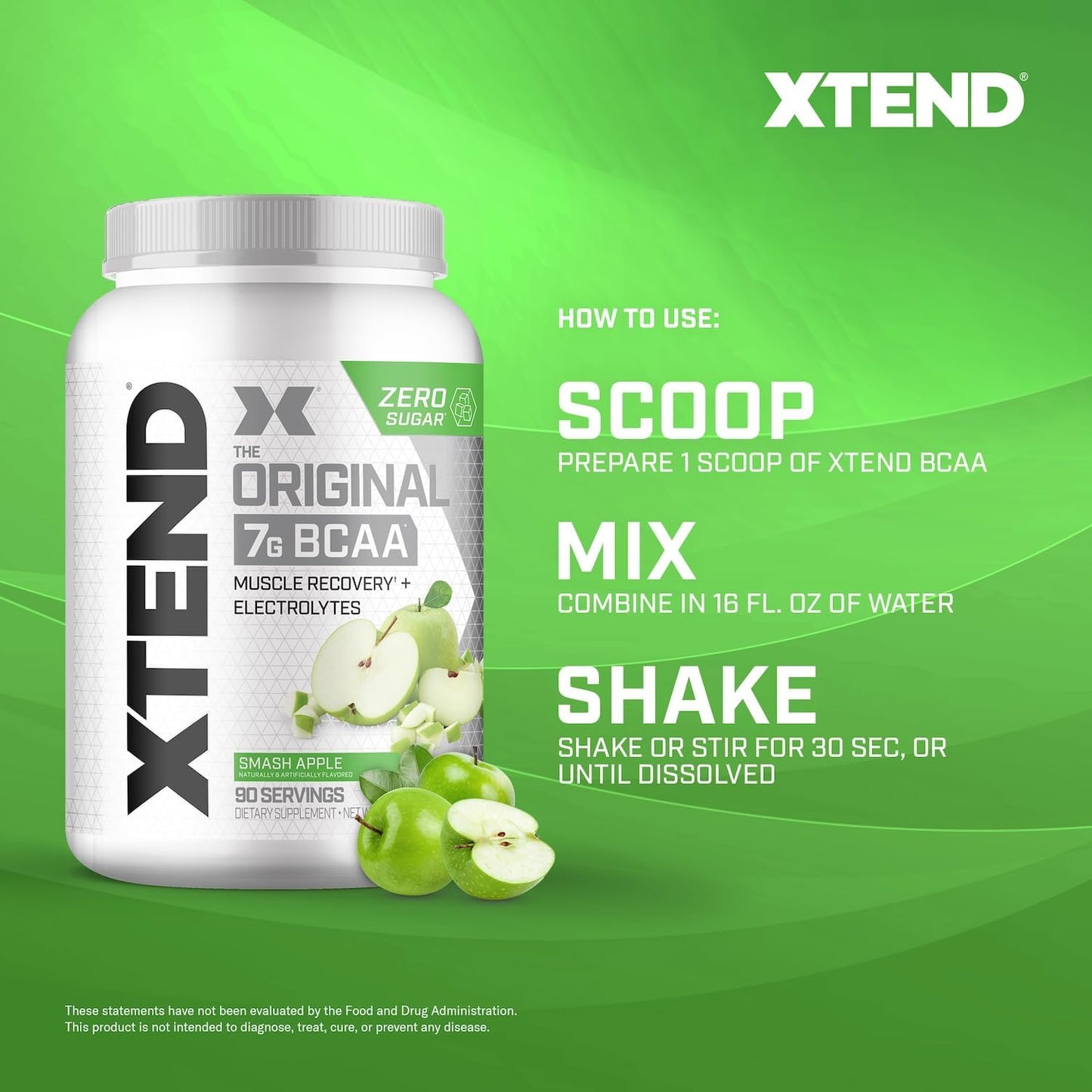 Scivation Xtend BCAA Powder, Strawberry Kiwi, 90 Servings
