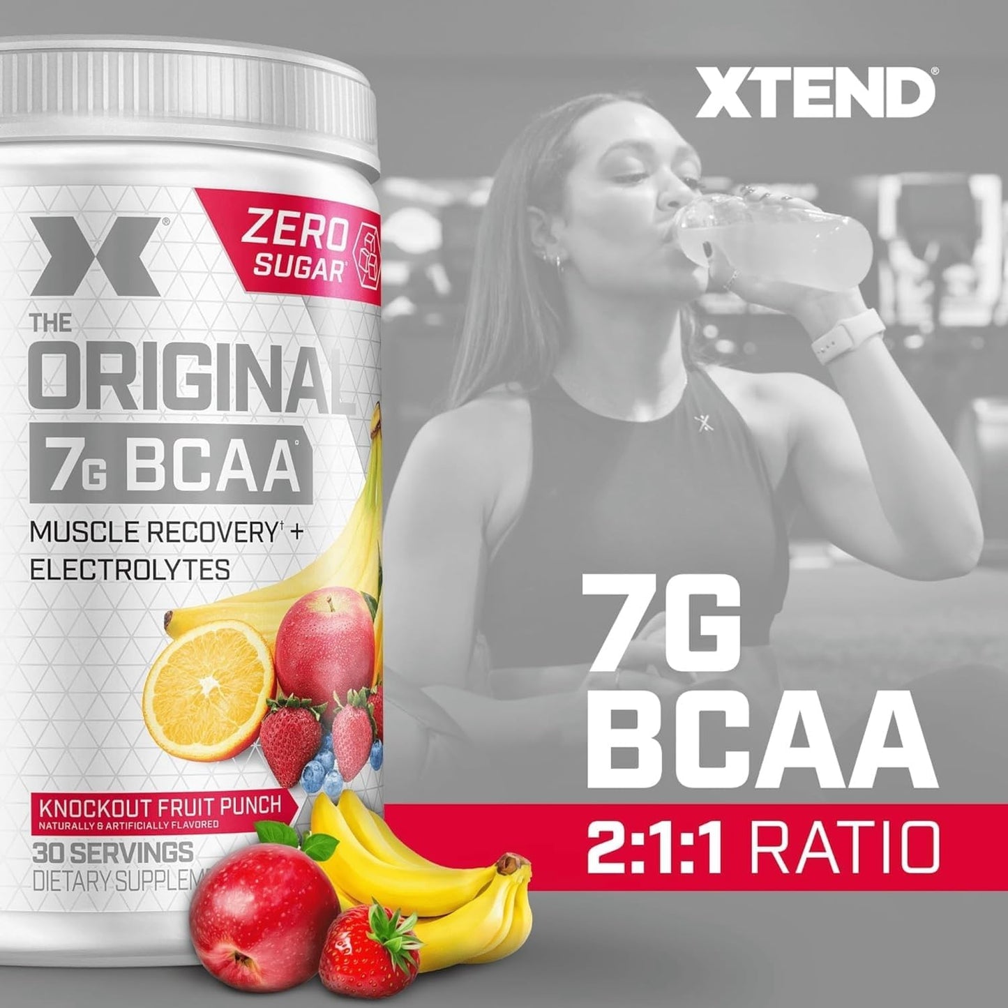 Scivation Xtend BCAA Powder, Strawberry Kiwi, 90 Servings