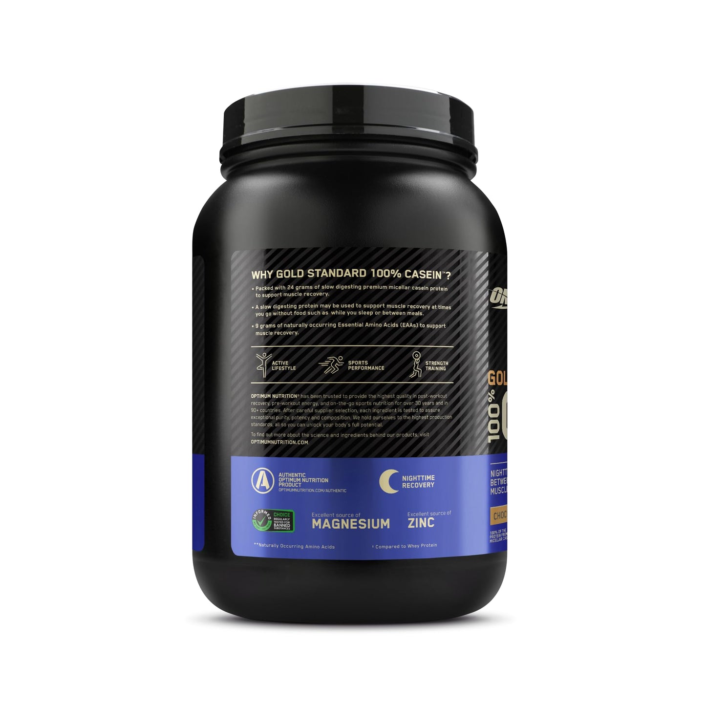 OPTIMUM NUTRITION Gold Standard 100% Casein Protein Powder, Chocolate Supreme Flavour, 1.82kg