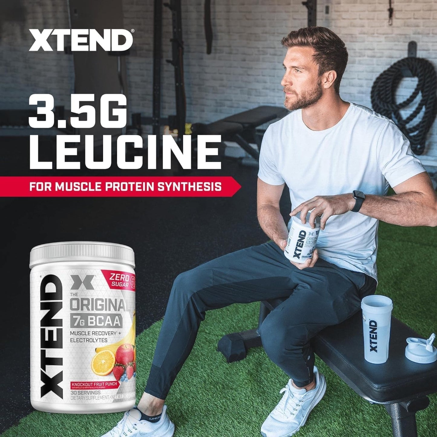 Scivation Xtend BCAA Powder, Strawberry Kiwi, 90 Servings