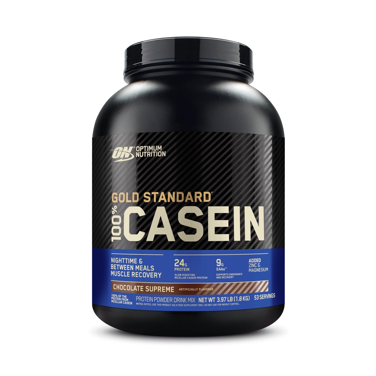 OPTIMUM NUTRITION Gold Standard 100% Casein Protein Powder, Chocolate Supreme Flavour, 1.82kg