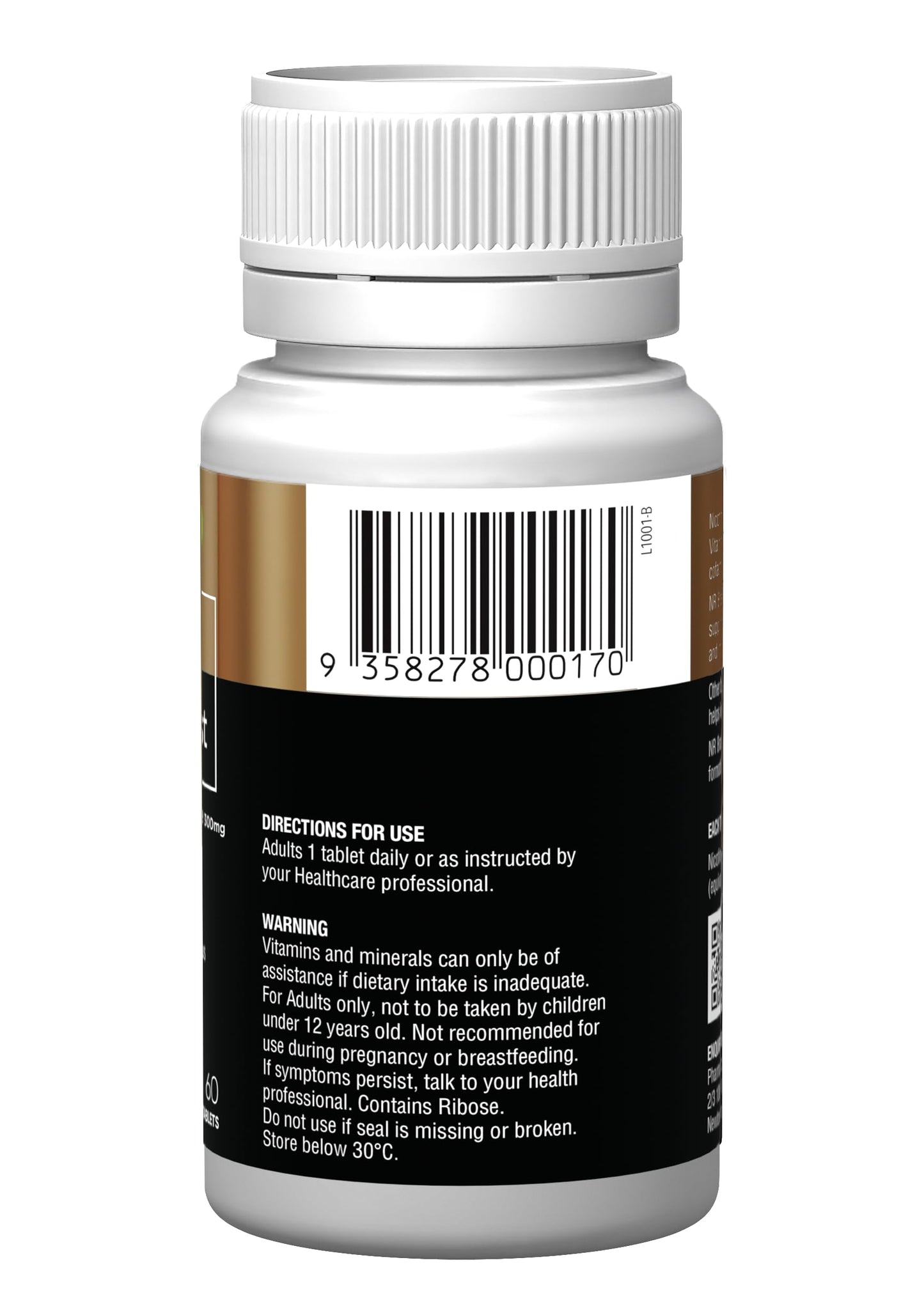 NR Brain Boost 60s NAD+ Supplements - Supports Cognitive Performance, Energy Levels, Collagen Formation, Skin Health & Wound Healing | Australian Made | 60 Capsules