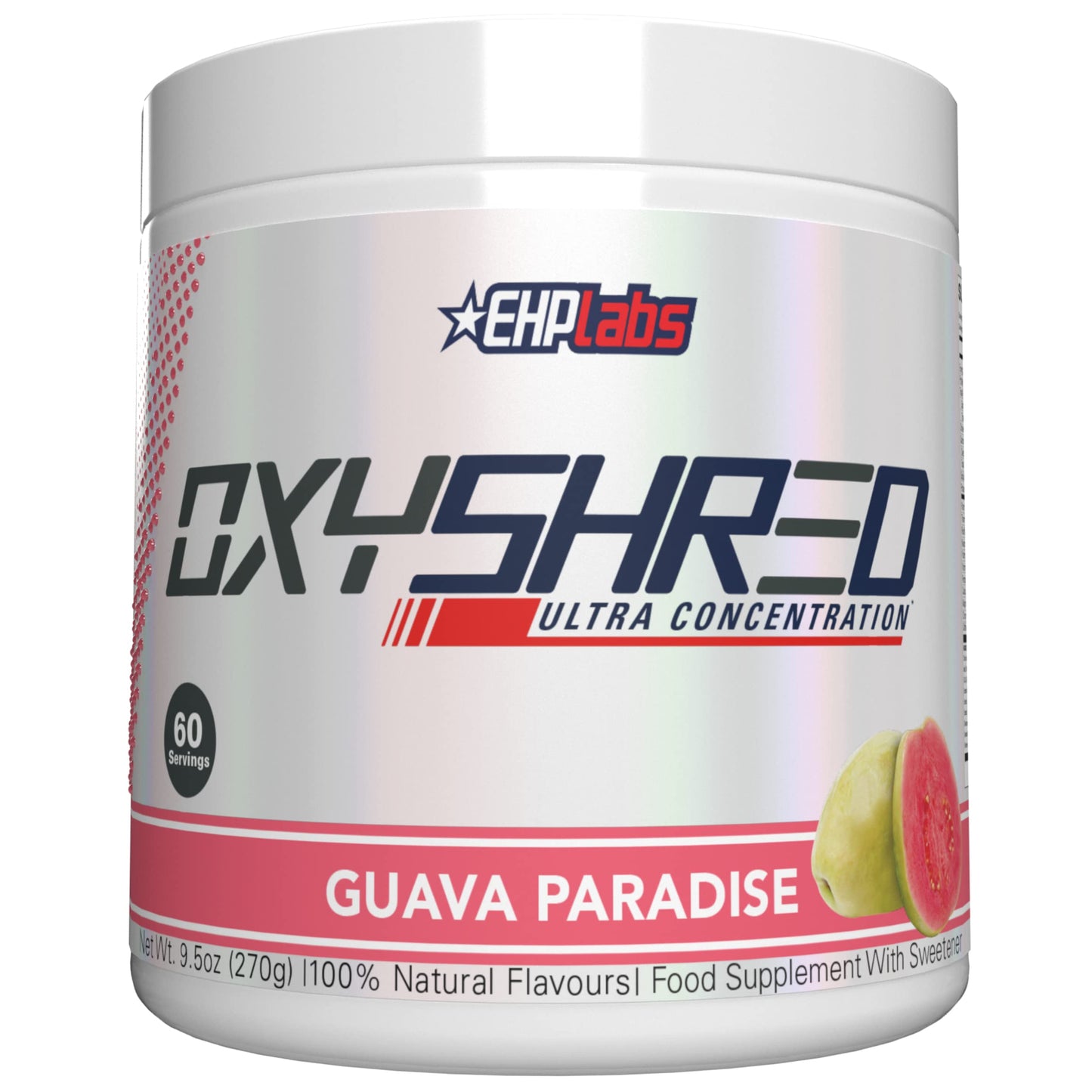 EHPlabs OxyShred Ultra Concentration Shredding Supplement - Clinically Proven, Pre Workout, Promotes Shredding, Natural Energy Boost - Peach Candy Rings, 60 Servings
