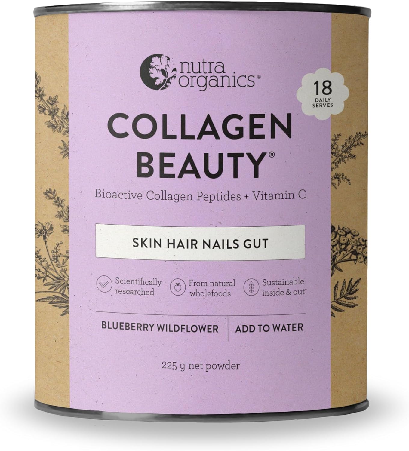 Nutra Organics Collagen Beauty Unflavoured 672g | Anti-Aging Collagen Peptides and Vitamin C | Collagen Powder for Healthy Hair, Nail and Skin (56 Serves)