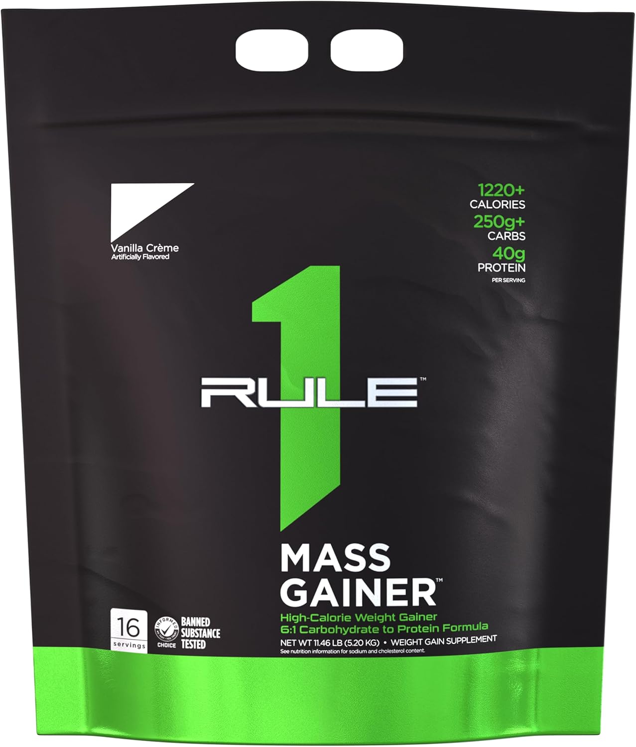 Rule1 R1 Mass Gainer High Calorie Weight Gainer Supplement 5.20 kg, Chocolate Fudge (16 Servings)