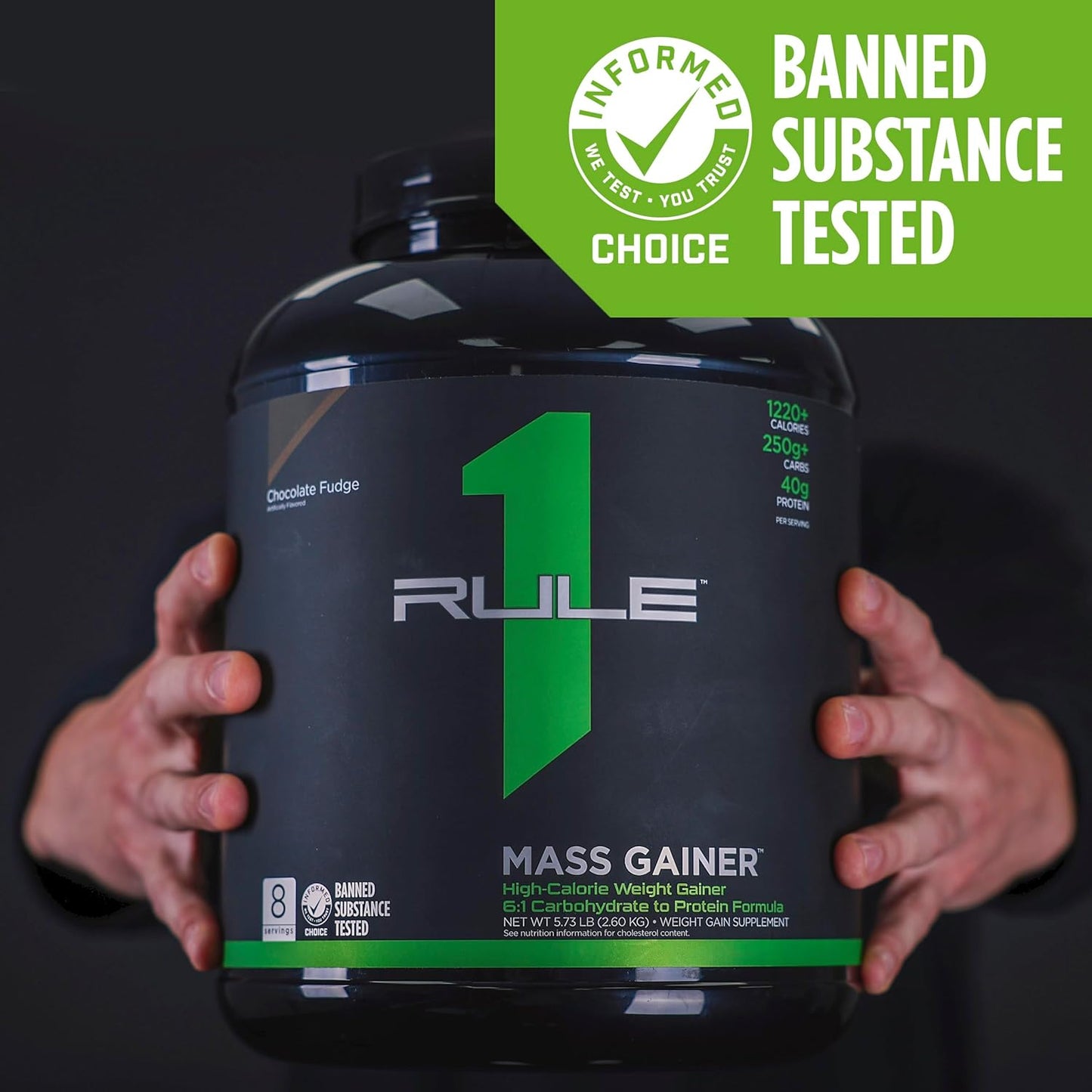 Rule1 R1 Mass Gainer High Calorie Weight Gainer Supplement 5.20 kg, Chocolate Fudge (16 Servings)