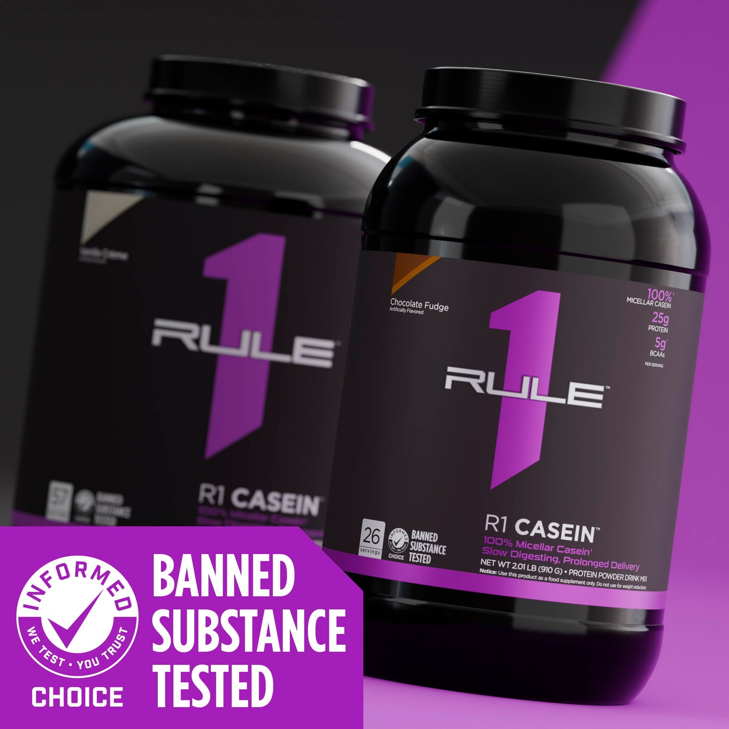 R1 Casein, Rule 1 Proteins (Chocolate Fudge, 55 Serving)