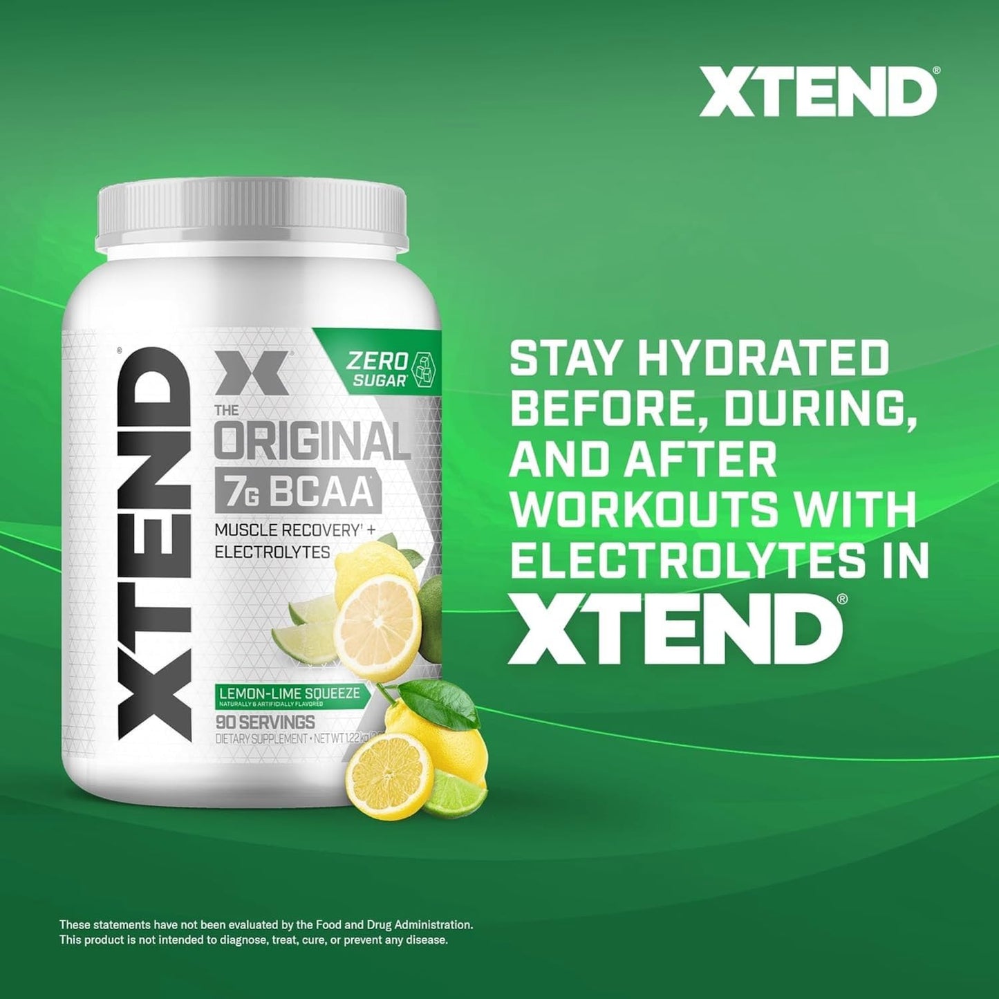 Scivation Xtend BCAA Powder, Strawberry Kiwi, 90 Servings