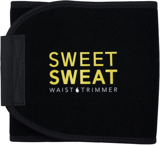 Sports Research Sweet Sweat Premium Waist Trimmer (Yellow Logo) for Men & Women. Includes Free Sample of Sweet Sweat Gel!
