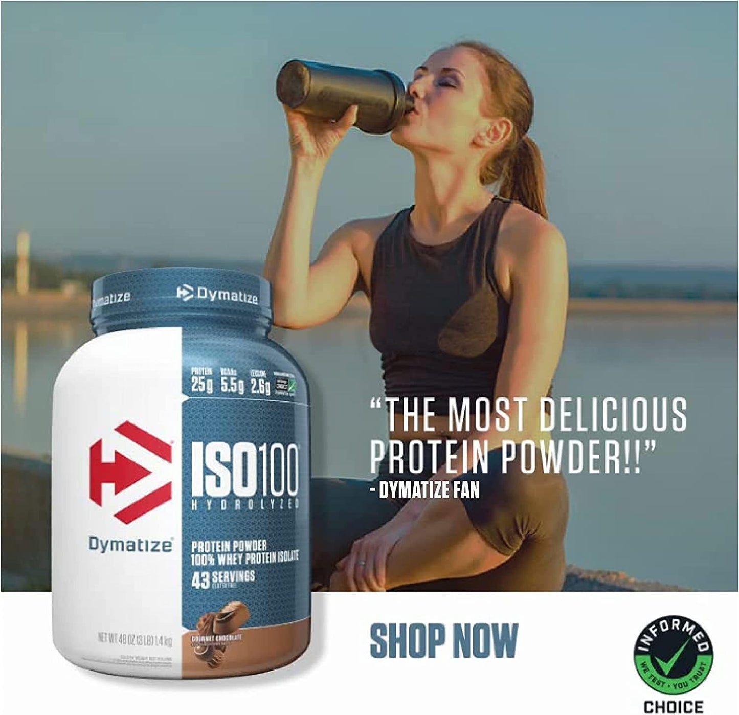 Dymatize ISO100 - 100% Hydrolyzed Whey Protein Isolate - Chocolate Peanut Butter, 5lbs/2.3kg