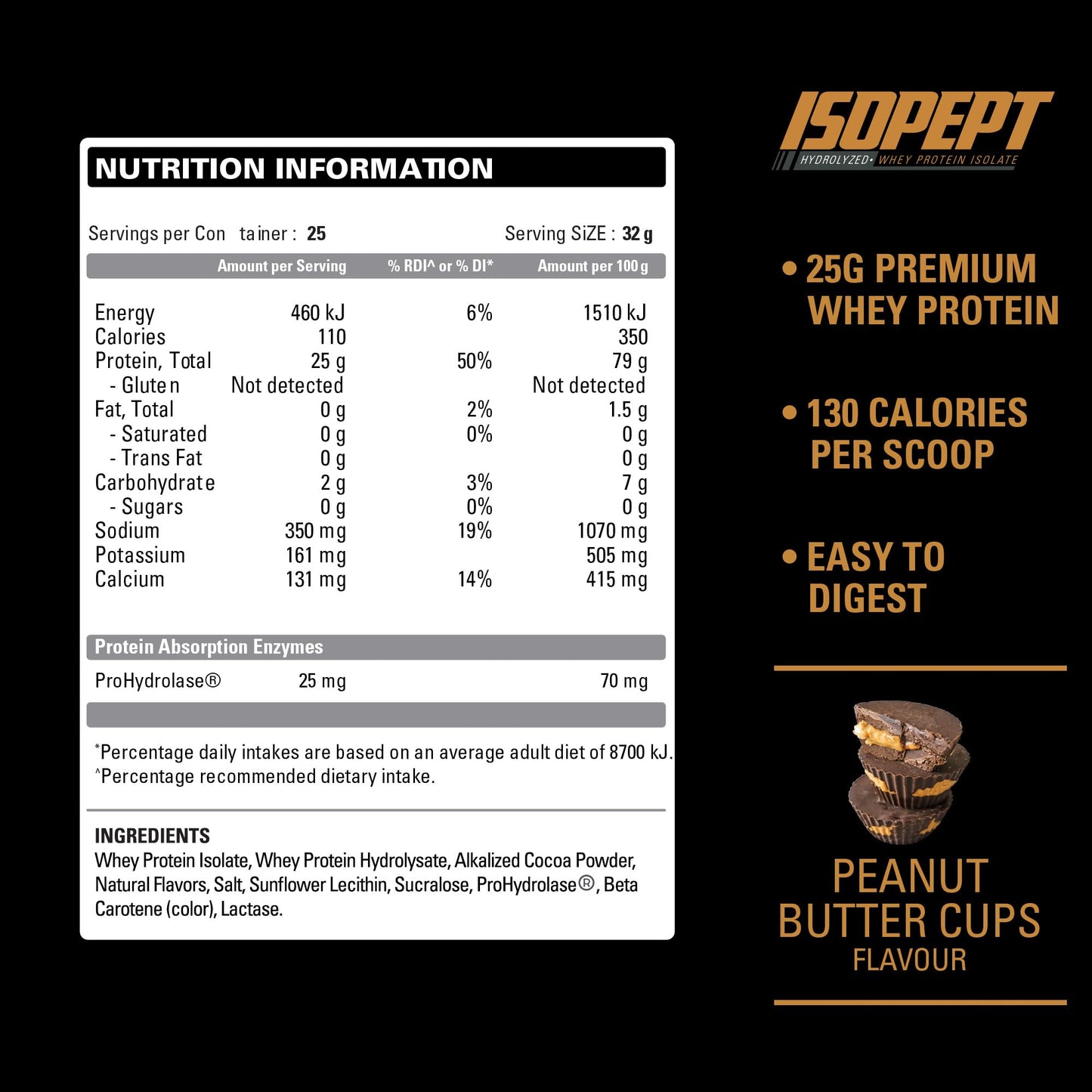EHP Labs ISOPEPT Hydrolyzed Whey Protein Powder - 100% Whey Protein Isolate & Hydrolysate, 25g of Protein, Non-GMO, Gluten Free, Fast Absorbing, Easy Digesting, 25 Serves (Vanilla Ice-Cream)