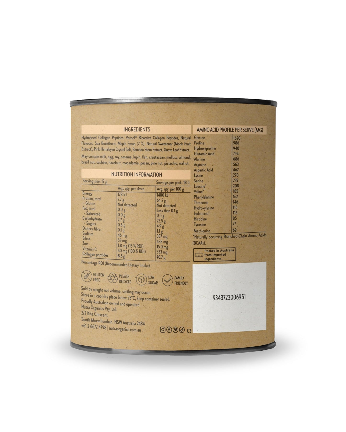 Nutra Organics Collagen Beauty Unflavoured 672g | Anti-Aging Collagen Peptides and Vitamin C | Collagen Powder for Healthy Hair, Nail and Skin (56 Serves)