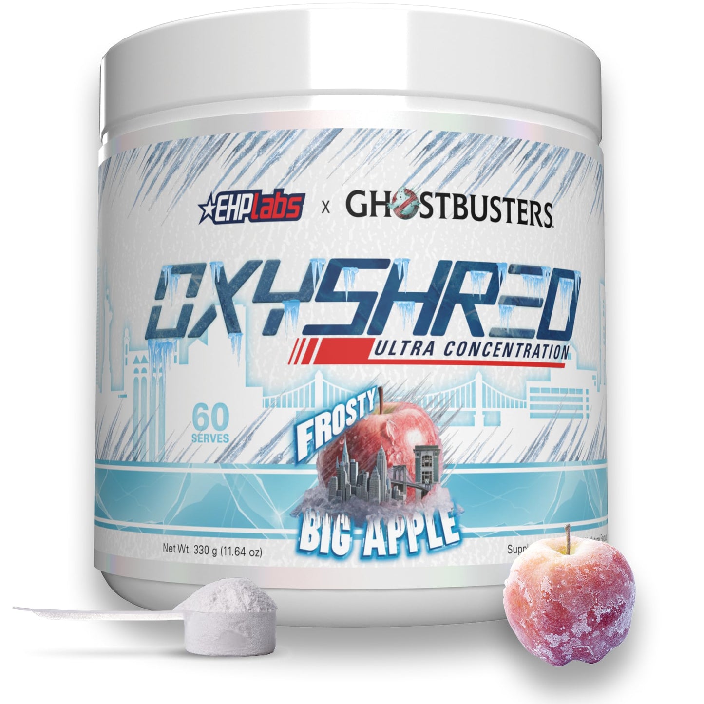 EHPlabs OxyShred Ultra Concentration Shredding Supplement - Clinically Proven, Pre Workout, Promotes Shredding, Natural Energy Boost - Peach Candy Rings, 60 Servings