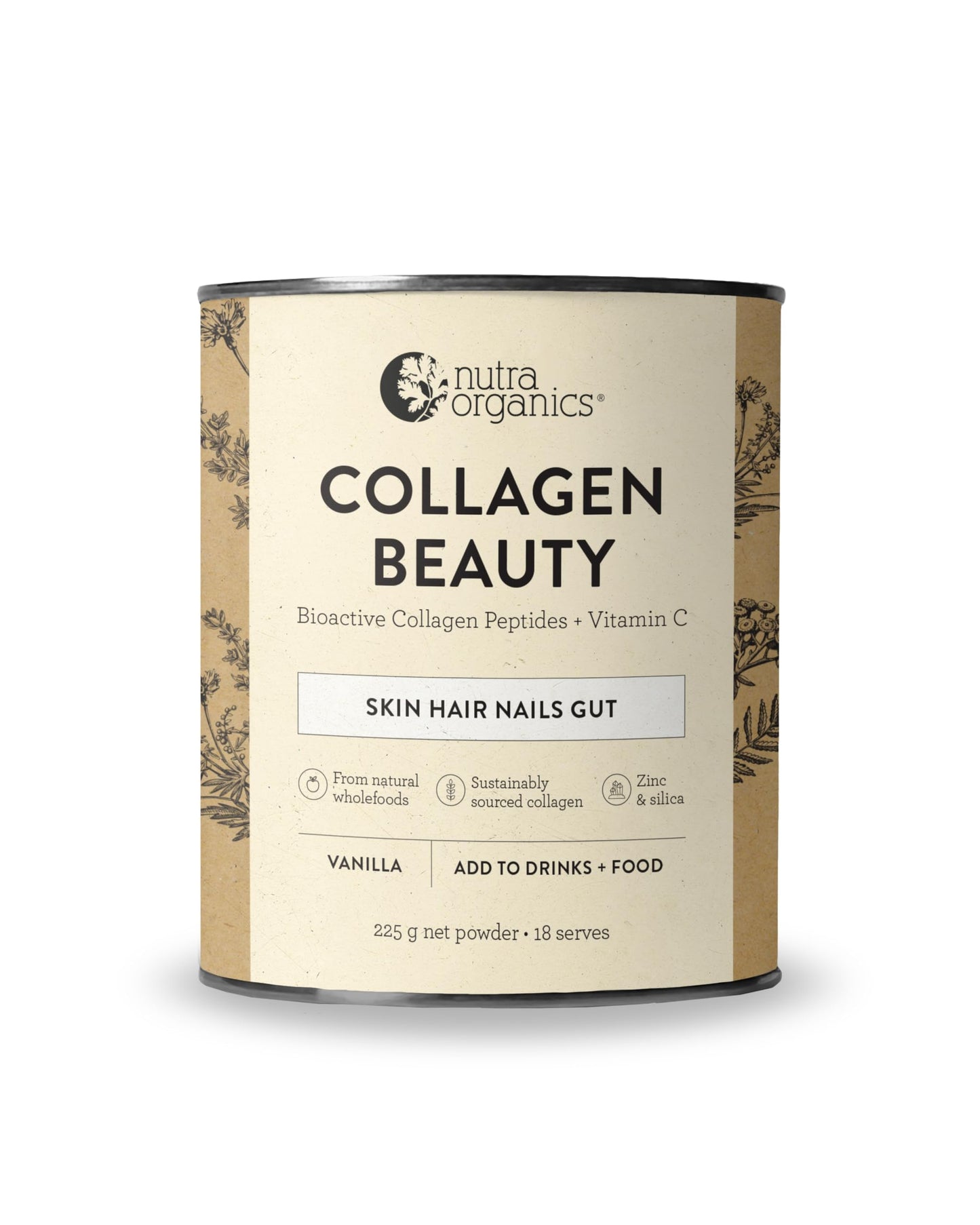 Nutra Organics Collagen Beauty Unflavoured 672g | Anti-Aging Collagen Peptides and Vitamin C | Collagen Powder for Healthy Hair, Nail and Skin (56 Serves)