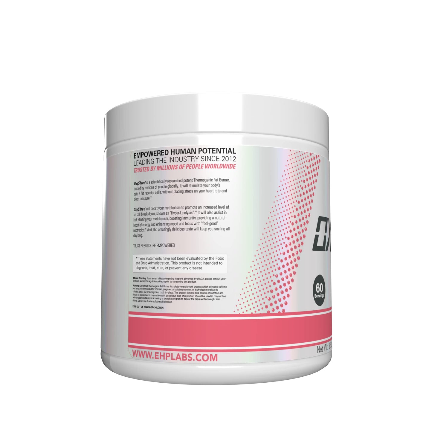 EHPlabs OxyShred Ultra Concentration Shredding Supplement - Clinically Proven, Pre Workout, Promotes Shredding, Natural Energy Boost - Peach Candy Rings, 60 Servings