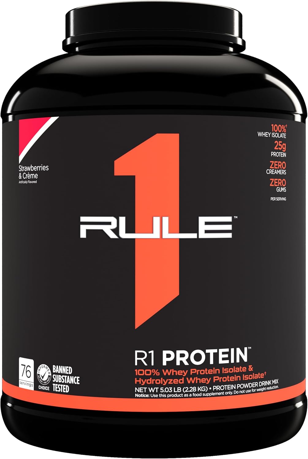 Rule1 R1 100% Whey Protein Isolate and Hydrolysate Protein Powder 1.98 lb, Vanilla Butter Cake (30 Servings)