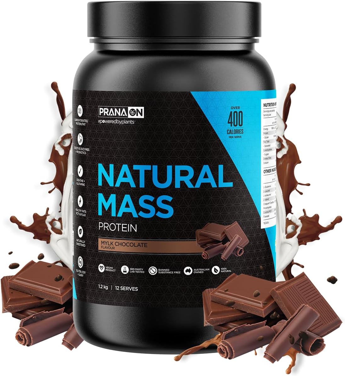 PranaON Natural Mass Vanilla Shake Protein Supplement 2.5 kg