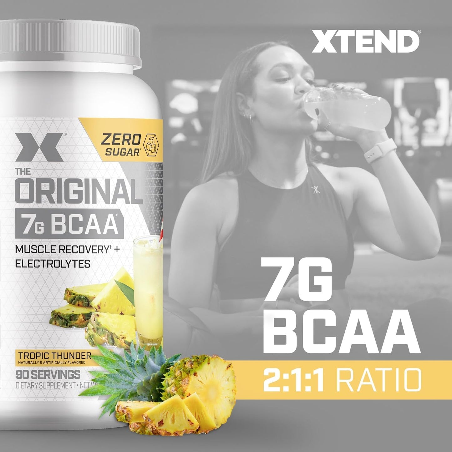 Scivation Xtend BCAA Powder, Strawberry Kiwi, 90 Servings