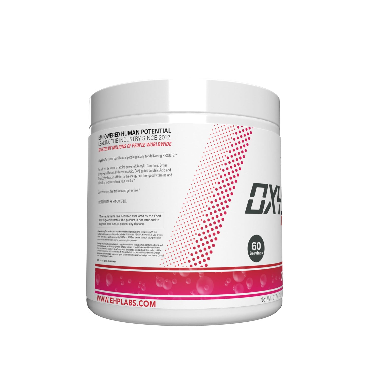 EHPlabs OxyShred Ultra Concentration Shredding Supplement - Clinically Proven, Pre Workout, Promotes Shredding, Natural Energy Boost - Peach Candy Rings, 60 Servings