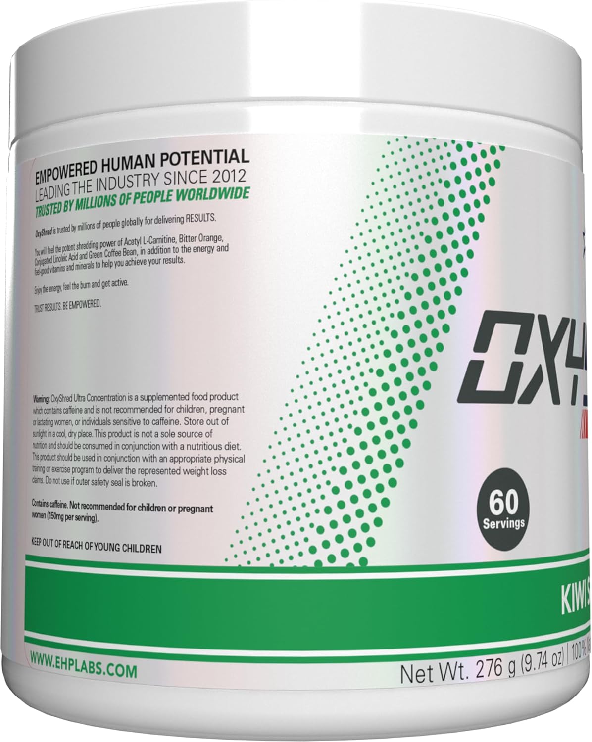 EHPlabs OxyShred Ultra Concentration Shredding Supplement - Clinically Proven, Pre Workout, Promotes Shredding, Natural Energy Boost - Peach Candy Rings, 60 Servings