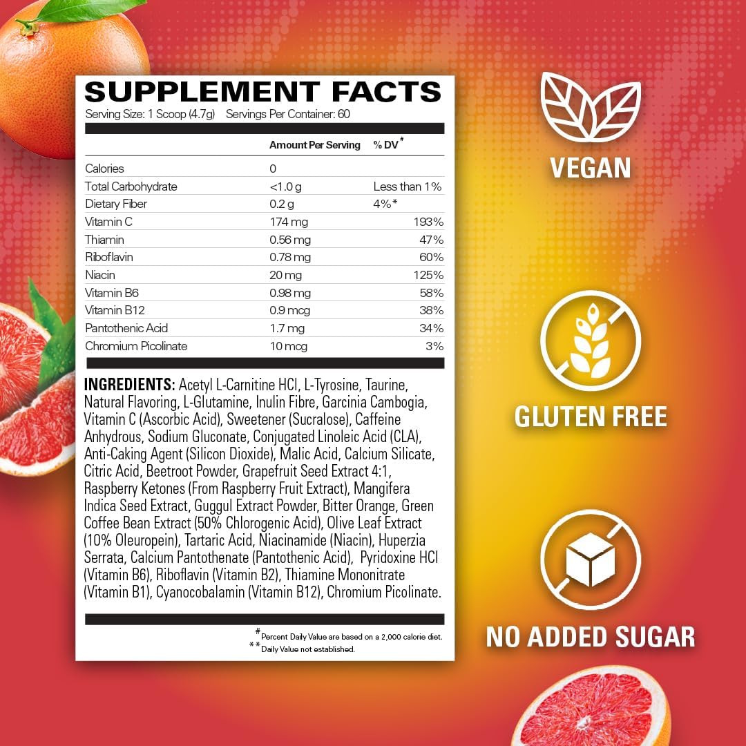 EHPlabs OxyShred Ultra Concentration Shredding Supplement - Clinically Proven, Pre Workout, Promotes Shredding, Natural Energy Boost - Peach Candy Rings, 60 Servings