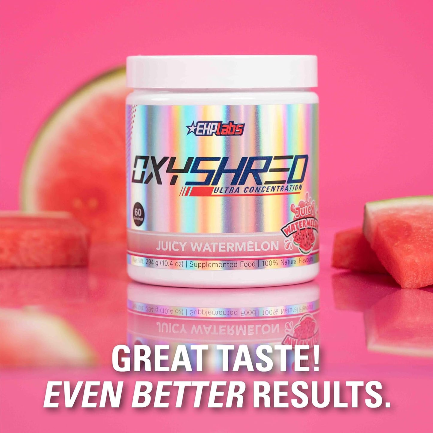 EHPlabs OxyShred Ultra Concentration Shredding Supplement - Clinically Proven, Pre Workout, Promotes Shredding, Natural Energy Boost - Peach Candy Rings, 60 Servings