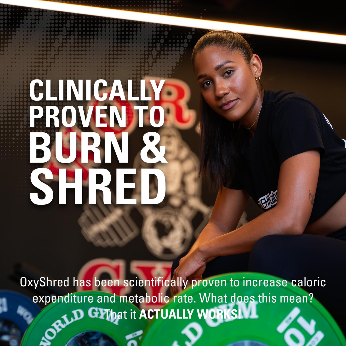 EHPlabs OxyShred Ultra Concentration Shredding Supplement - Clinically Proven, Pre Workout, Promotes Shredding, Natural Energy Boost - Peach Candy Rings, 60 Servings